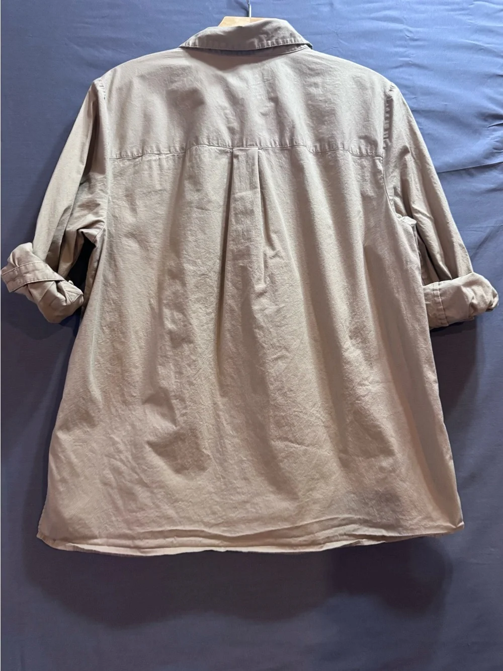Michael Kors Beige Zip-Front Pullover Blouse